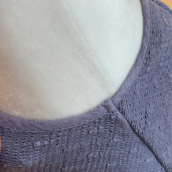 UO Janae Ruffle Lavender Cami Dot Embroidered Smocked Top - Picture 8 of 10